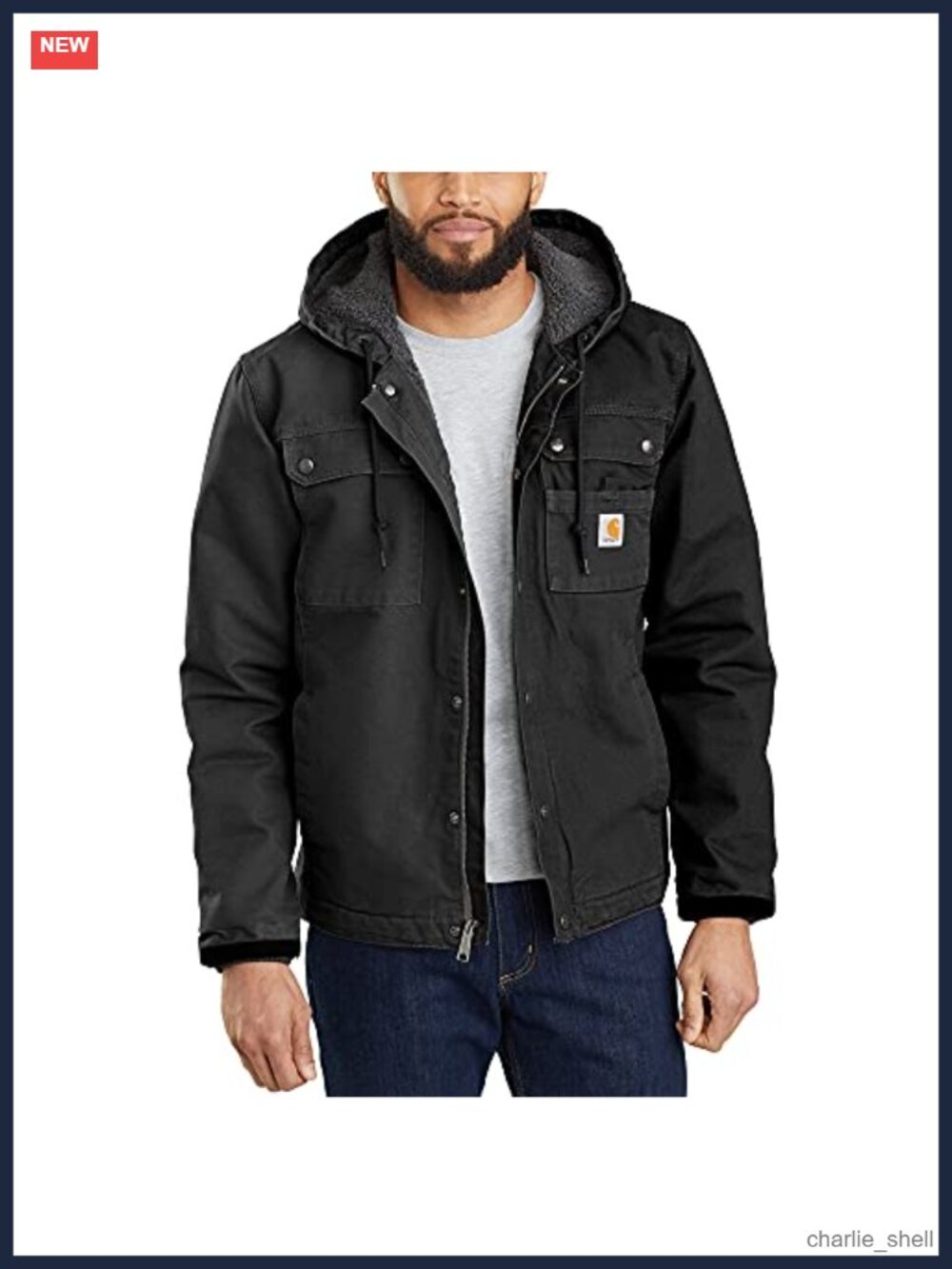 Washed Duck Bartlett Work Jacket Sherpa Lined Quilted Hood